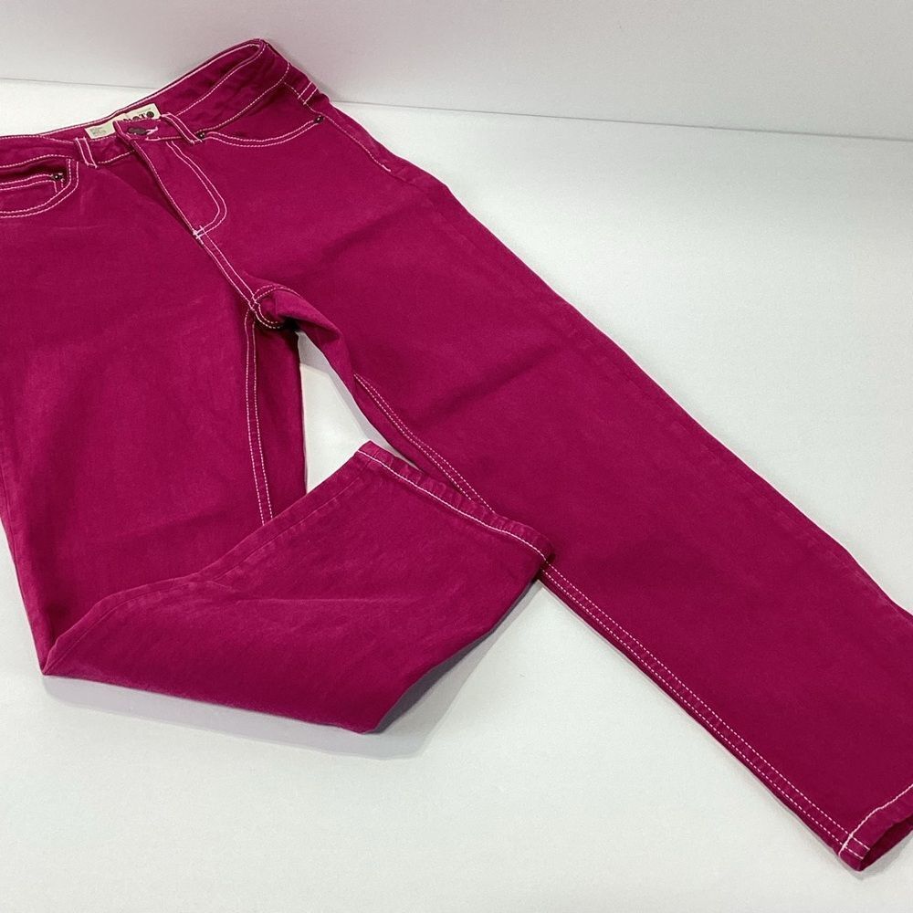 Topshop Moto Straight Leg Jeans Size 25 Fuchsia Pink